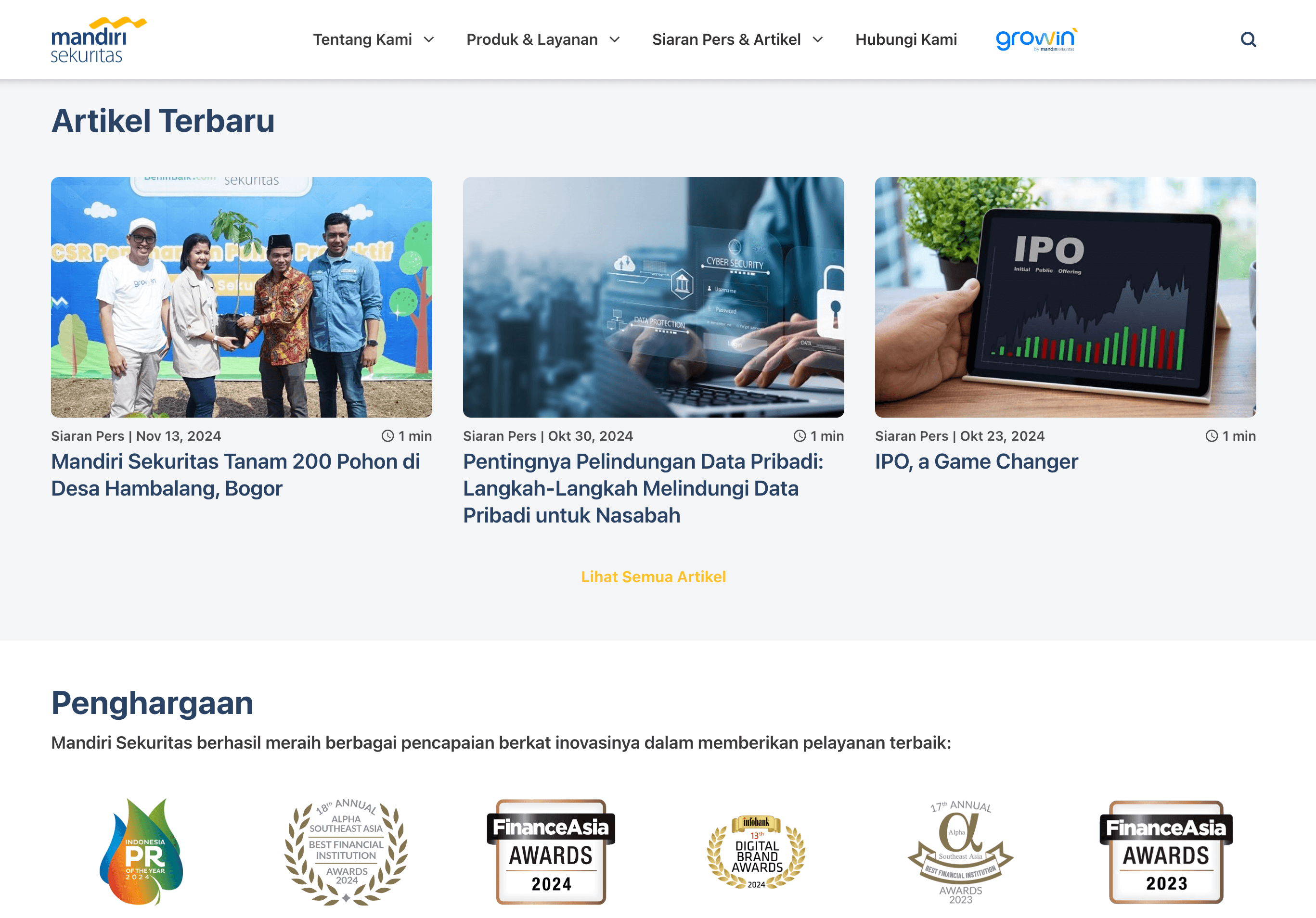 Mandiri Sekuritas Web Platform